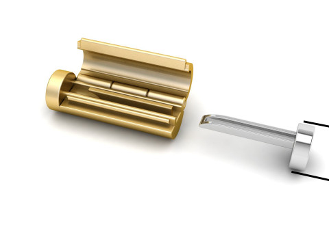 5 and half mm Round Plain Gold Lock Box for Chain and Necklace 3Dプリントモデル