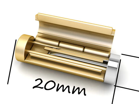 5.5 mm ラウンド プレーン ゴールド ロック ボックス チェーンとネックレス用 3Dプリントモデル