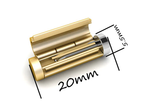 5.5 mm ラウンド プレーン ゴールド ロック ボックス チェーンとネックレス用 3Dプリントモデル