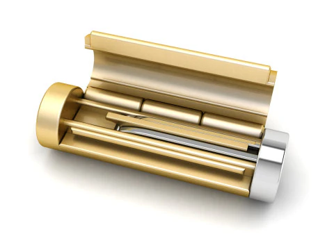 5.5 mm ラウンド プレーン ゴールド ロック ボックス チェーンとネックレス用 3Dプリントモデル