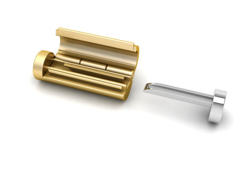5 and half mm Round Plain Gold Lock Box for Chain and Necklace 3Dプリントモデル