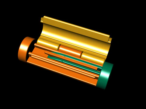 5.5 mm ラウンド プレーン ゴールド ロック ボックス チェーンとネックレス用 3Dプリントモデル