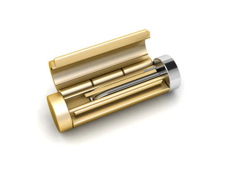 5.5 mm ラウンド プレーン ゴールド ロック ボックス チェーンとネックレス用 3Dプリントモデル