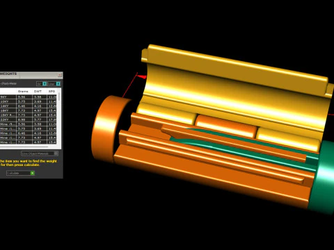5.5 mm ラウンド プレーン ゴールド ロック ボックス チェーンとネックレス用 3Dプリントモデル