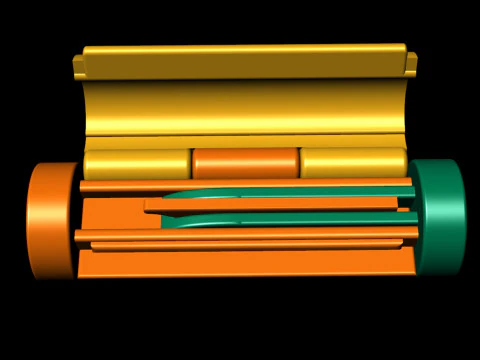 5.5 mm ラウンド プレーン ゴールド ロック ボックス チェーンとネックレス用 3Dプリントモデル