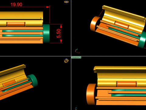5.5 mm ラウンド プレーン ゴールド ロック ボックス チェーンとネックレス用 3Dプリントモデル