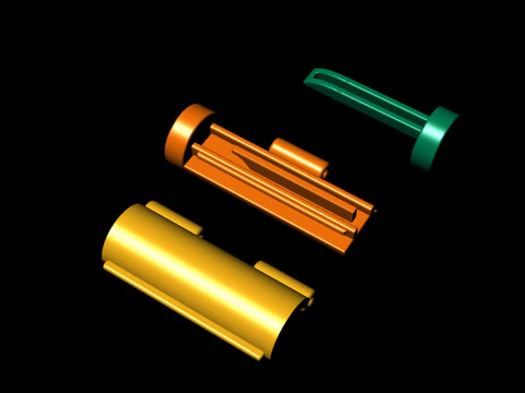 5.5 mm ラウンド プレーン ゴールド ロック ボックス チェーンとネックレス用 3Dプリントモデル