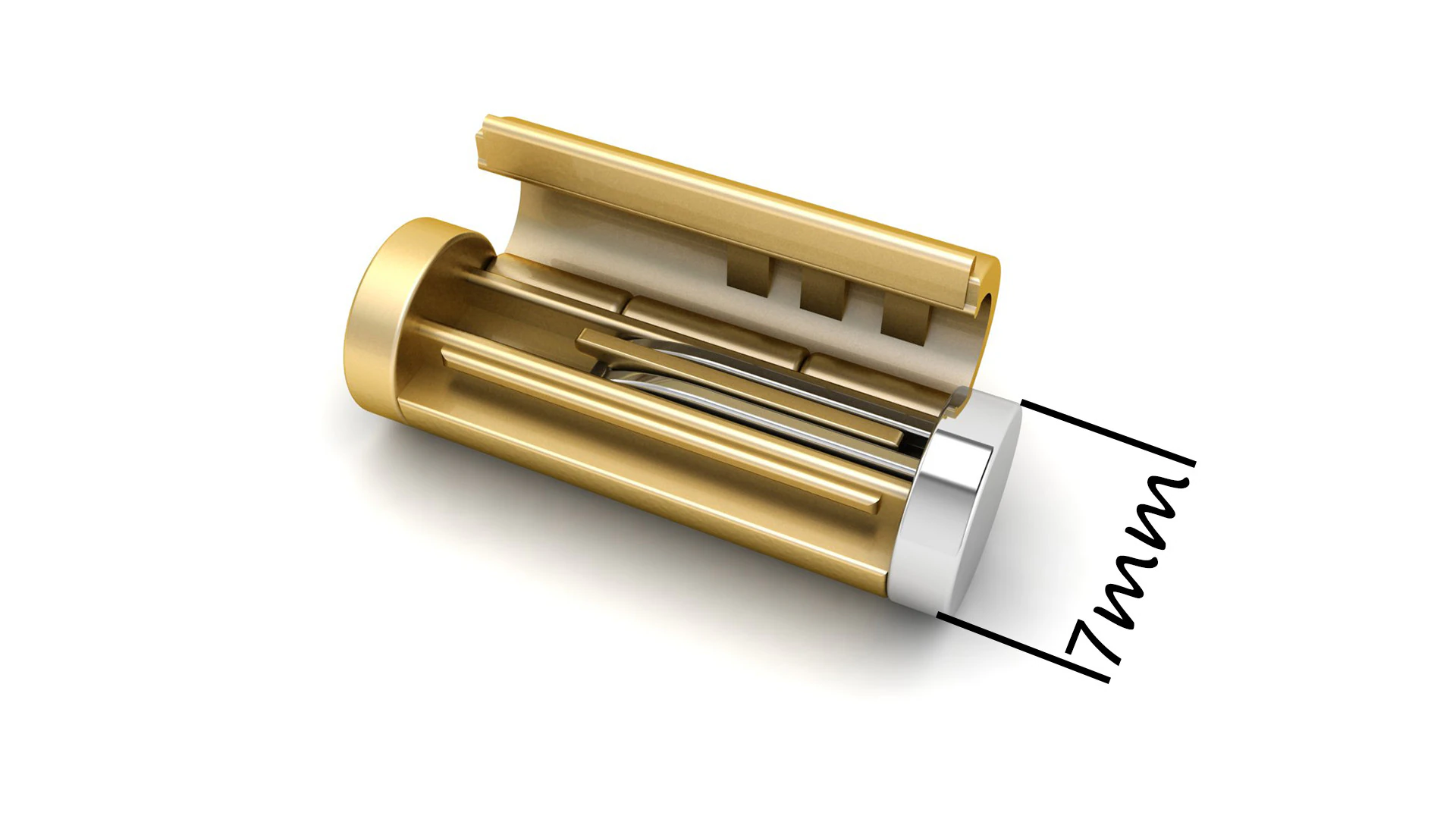 7 mm Round Plain Gold Lock Box for Chain and Necklace 3D Print Model .c4d .max .obj .3ds .fbx .stl .blend 
