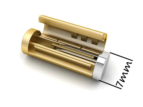 7 mm ラウンド プレーン ゴールド ロック ボックス チェーンとネックレス用 3Dプリントモデル