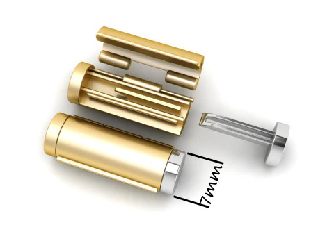 7 mm Round Plain Gold Lock Box for Chain and Necklace 3D Print Model