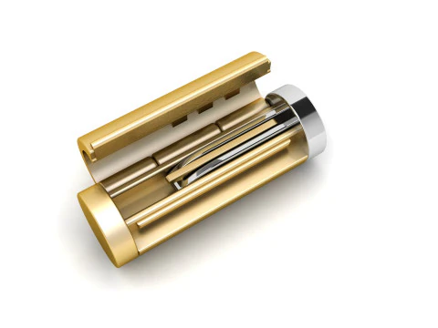 7 mm Round Plain Gold Lock Box for Chain and Necklace 3D Print Model