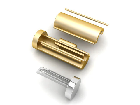 7 mm Round Plain Gold Lock Box for Chain and Necklace 3D Print Model