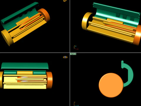 7 mm Round Plain Gold Lock Box for Chain and Necklace 3D Print Model