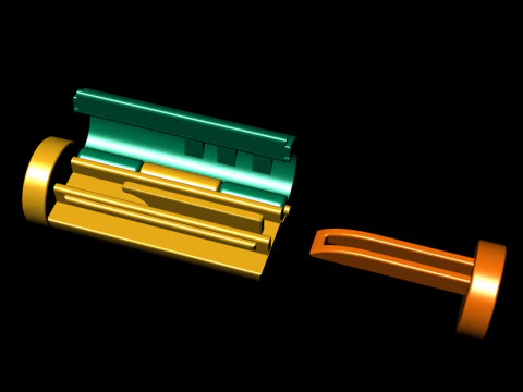 7 mm Round Plain Gold Lock Box for Chain and Necklace 3D Print Model