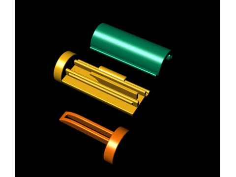 7 mm Round Plain Gold Lock Box for Chain and Necklace 3D Print Model