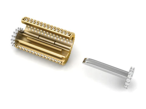 5 mm x 20mm Round Flip Diamond Lock Box for Chain and Necklace 3D Print Model