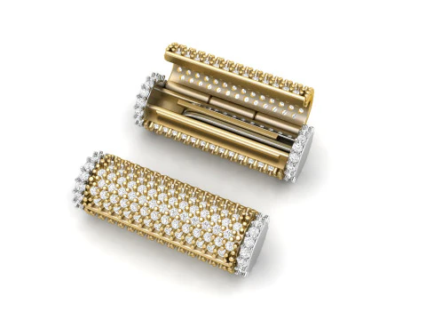 5 mm x 20mm Round Flip Diamond Lock Box for Chain and Necklace 3D Print Model