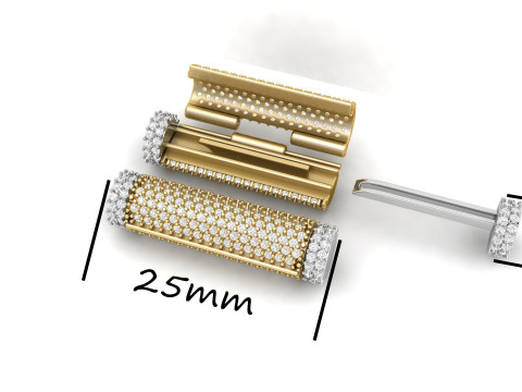 5 mm x 25mm Round Flip Diamond Lock Box for Chain and Necklace 3D-printmodel