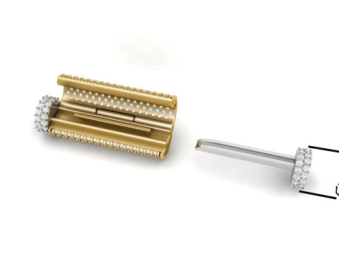 5 mm x 25mm Round Flip Diamond Lock Box for Chain and Necklace 3D Принт Модель
