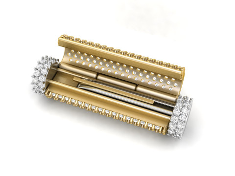 5 mm x 25mm Round Flip Diamond Lock Box for Chain and Necklace 3D Принт Модель