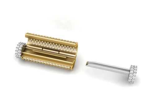 5 mm x 25mm Round Flip Diamond Lock Box for Chain and Necklace 3D Принт Модель