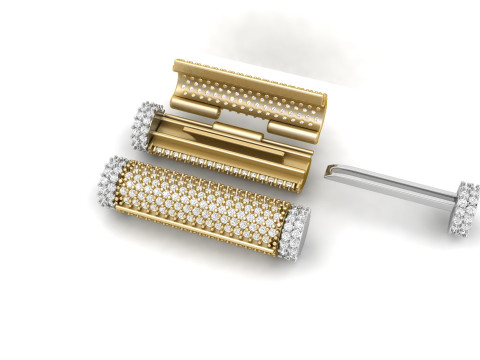5 mm x 25mm Round Flip Diamond Lock Box for Chain and Necklace 3D Принт Модель