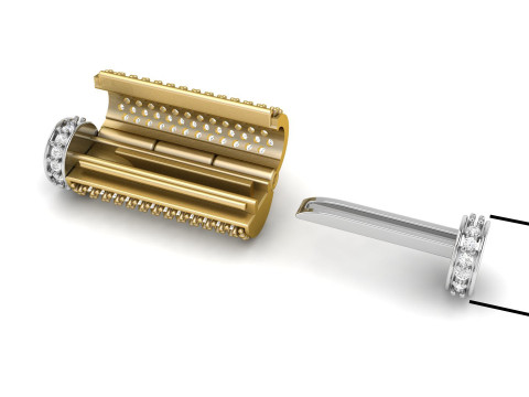 5 and half mm Round Flip Diamond Lock Box for Chain and Necklace 3D 打印模型