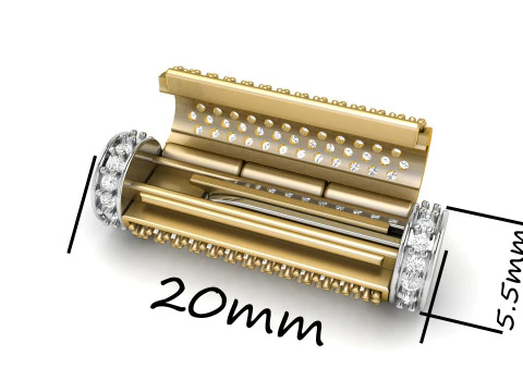 5 and half mm Round Flip Diamond Lock Box for Chain and Necklace 3D Print Model
