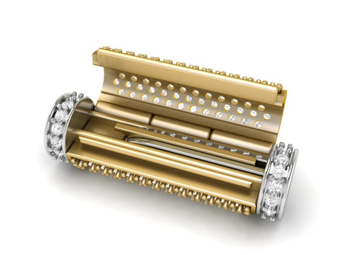 5 and half mm Round Flip Diamond Lock Box for Chain and Necklace 3D 打印模型