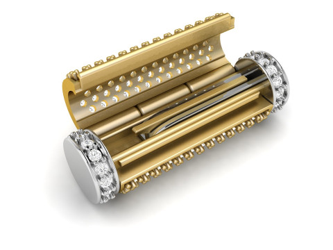 5 and half mm Round Flip Diamond Lock Box for Chain and Necklace 3D 打印模型