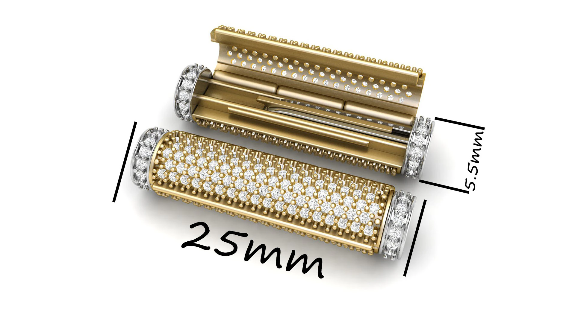 5 and half mm long Round Flip Diamond Lock Box for Chain and Necklace 3D Print Model .c4d .max .obj .3ds .fbx .stl .blend