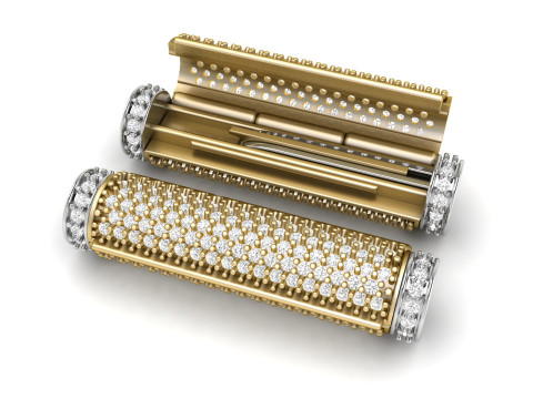 5 and half mm long Round Flip Diamond Lock Box for Chain and Necklace Model Cetak 3D