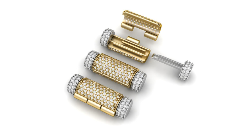 6 mm Round Flip Diamond Lock Box for Chain and Necklace Model Cetak 3D .c4d .max .obj .3ds .fbx .stl .blend 