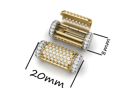 8 mm x 20 mm Round Flip Diamond Lock Box for Chain and Necklace 3D-printmodel