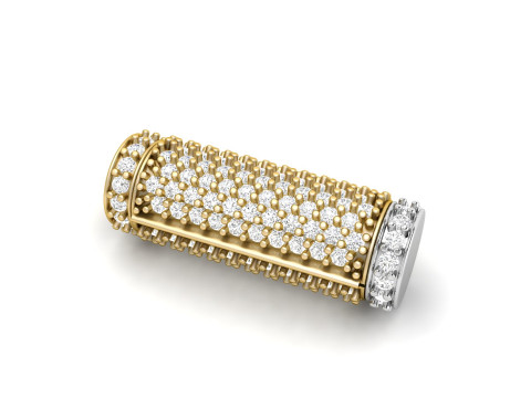 8 mm x 25 mm Round Flip Diamond Lock Box for Chain and Necklace 3Dプリントモデル