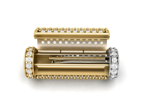 8 mm x 25 mm ラウンド フリップ ダイヤモンド ロック ボックス チェーンとネックレス用 3Dプリントモデル