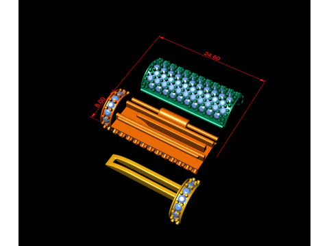 8 mm x 25 mm ラウンド フリップ ダイヤモンド ロック ボックス チェーンとネックレス用 3Dプリントモデル