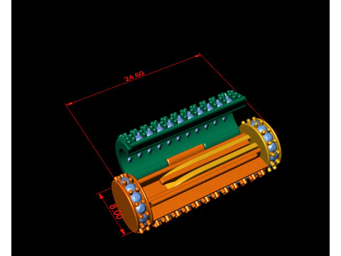 8 mm x 25 mm ラウンド フリップ ダイヤモンド ロック ボックス チェーンとネックレス用 3Dプリントモデル