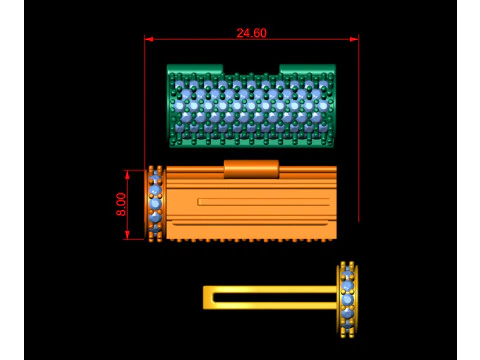 8 mm x 25 mm ラウンド フリップ ダイヤモンド ロック ボックス チェーンとネックレス用 3Dプリントモデル