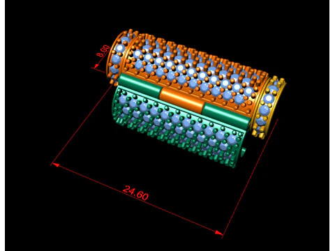 8 mm x 25 mm ラウンド フリップ ダイヤモンド ロック ボックス チェーンとネックレス用 3Dプリントモデル