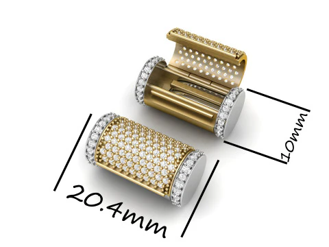Zincir ve Kolye için 10mm Yuvarlak Çevirme Pırlanta Kilit Kutusu 3D Baskı Modeli