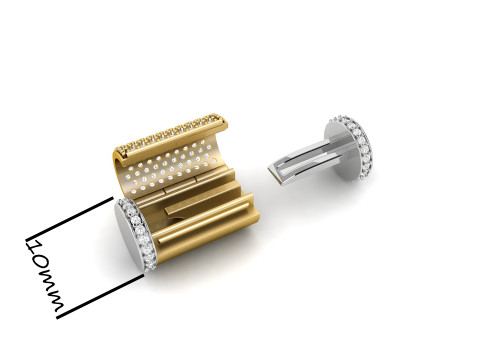 10mm Round Flip Diamond Lock Box for Chain and Necklace Model Cetak 3D