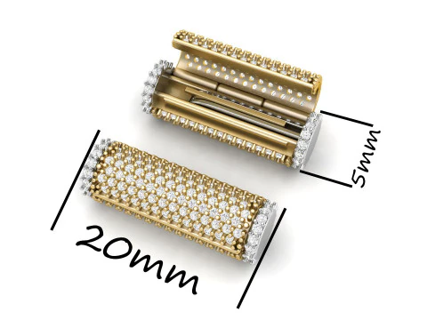 5 mm Round Bracelet Lock Box Combo of Plain and Diamond 3D Print Model