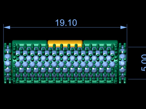 5 mm Round Bracelet Lock Box Combo of Plain and Diamond 3D Print Model
