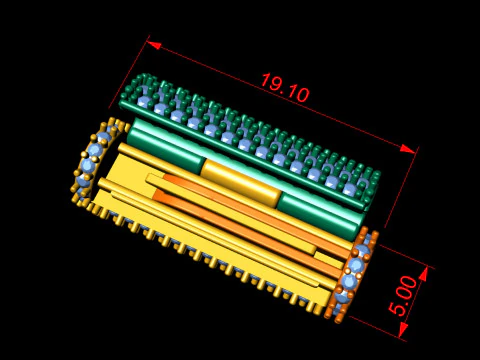 5 mm Round Bracelet Lock Box Combo of Plain and Diamond 3D Print Model