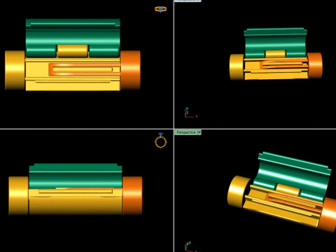 6 mm Round Bracelet Lock Box Combo of Plain and Diamond 3D Print Model