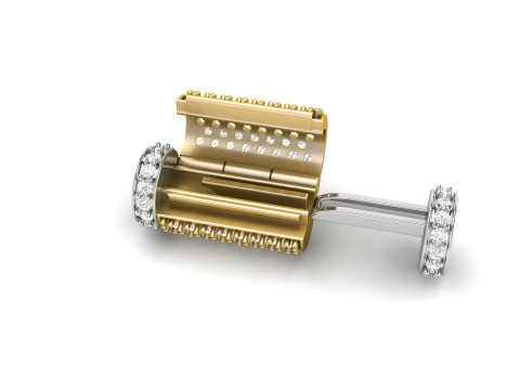 8 mm Round Bracelet Lock Box Combo of Plain and Diamond Modello di stampa 3D