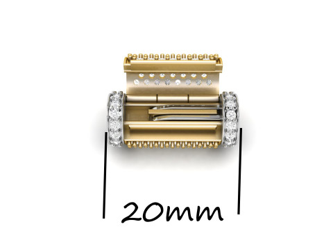 8 mm Round Bracelet Lock Box Combo of Plain and Diamond Modello di stampa 3D