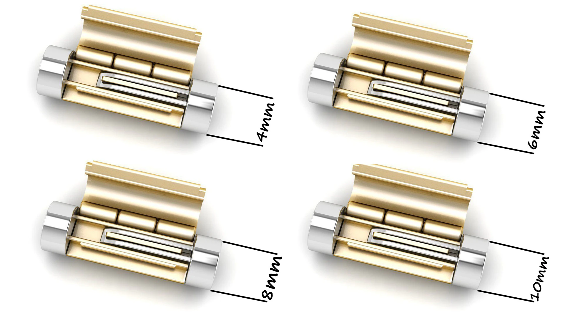 All Sizes Plain Gold Round Bracelet Lock Boxes 3D Print Model .c4d .max .obj .3ds .fbx .stl .blend 