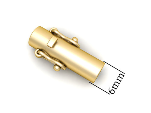 6mm Plain Gold Round Lock Type 2 3Dプリントモデル